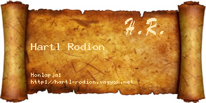 Hartl Rodion névjegykártya
